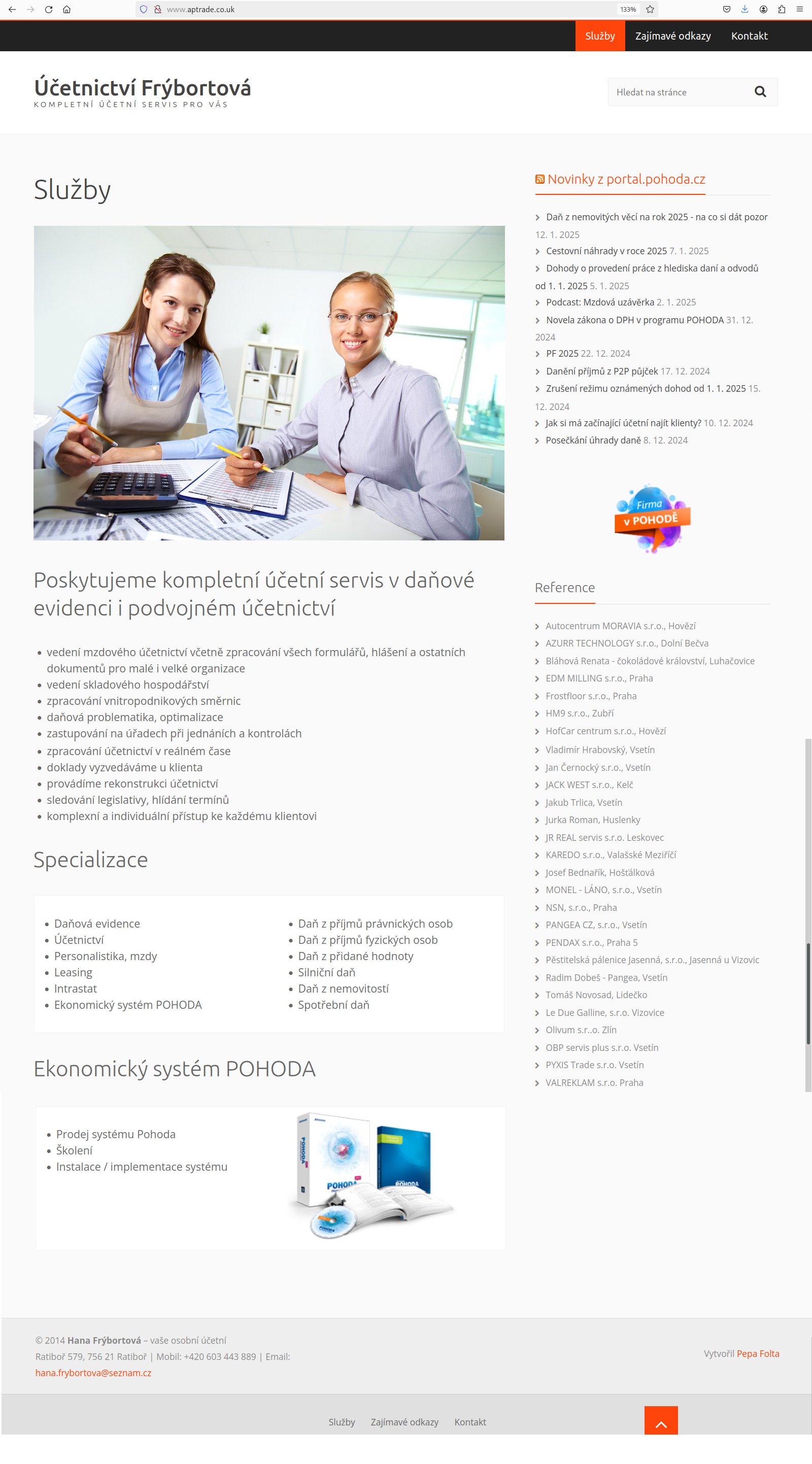 původní web firmy Accounting Plus Trade Ltd