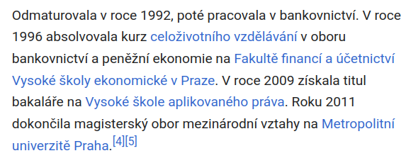 vzdělání ministryně obrany ČR