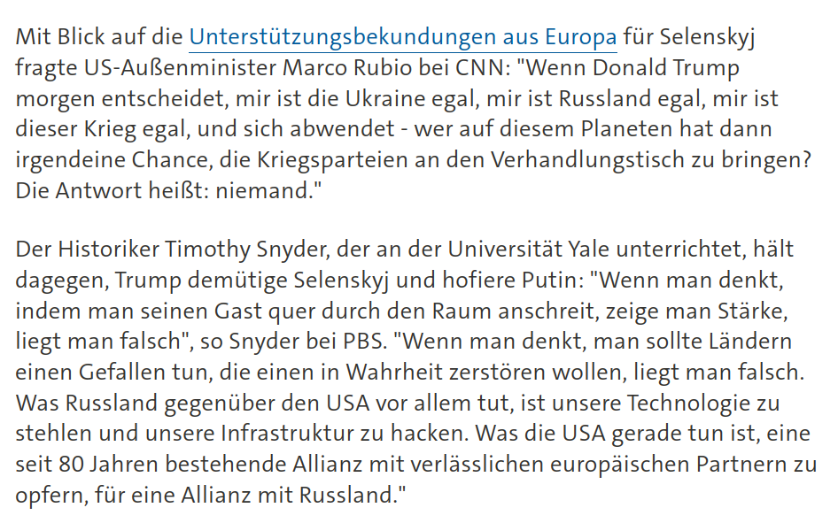 názory Marco Rubio a Timothy Snyder